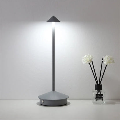 ArrowGlow - Lampe de table sans fil longue et effilée avec 3 couleurs de lumière, commande tactile et design moderne