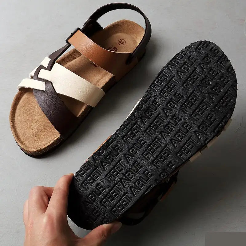 Liam - Sandales en Cuir Décontractées à Lanières
