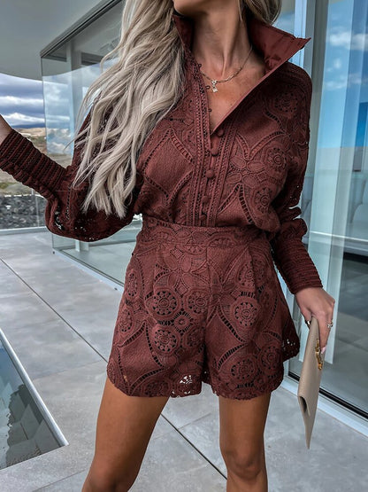 Lénaé - Combinaison d'été blanche en dentelle tendance et confortable