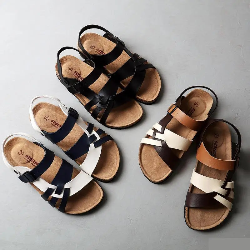 Liam - Sandales en Cuir Décontractées à Lanières