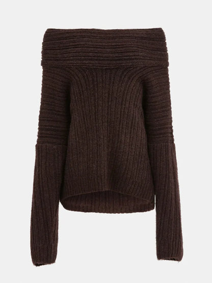 Anaëlle - Pull tricoté élégant à épaules dénudées