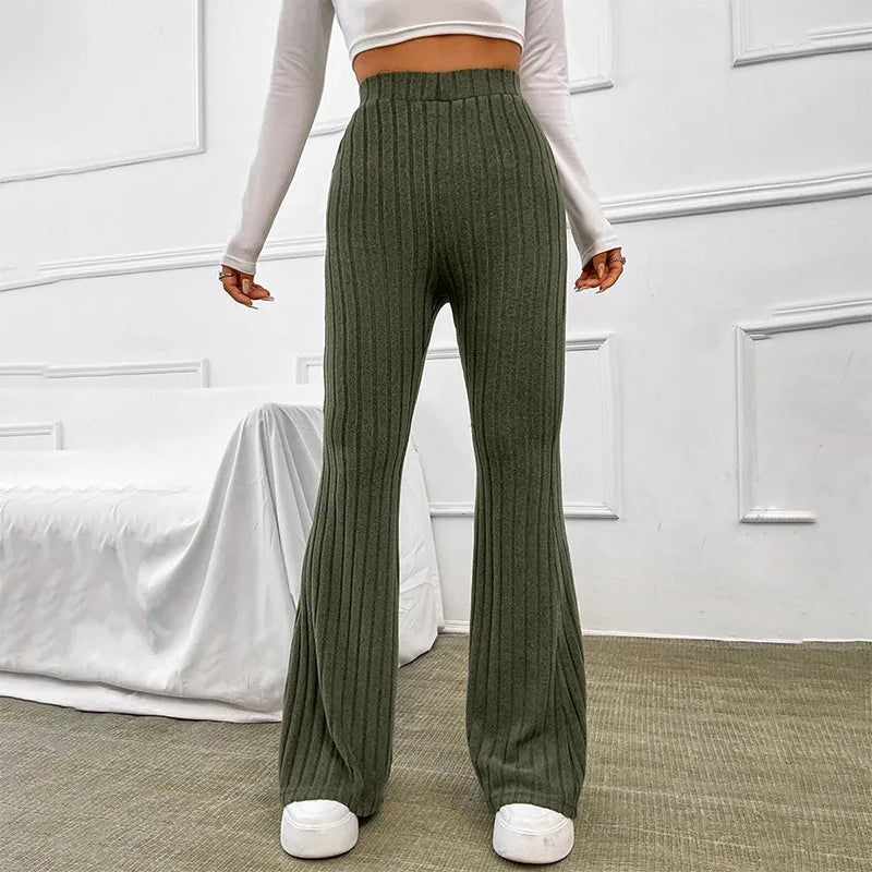 Sophia - Pantalons Évasés Côtelés