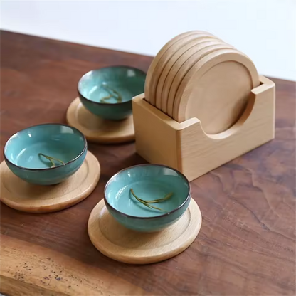 ArtboisZen - Ensemble de Sous-Verres en Bois Japonais
