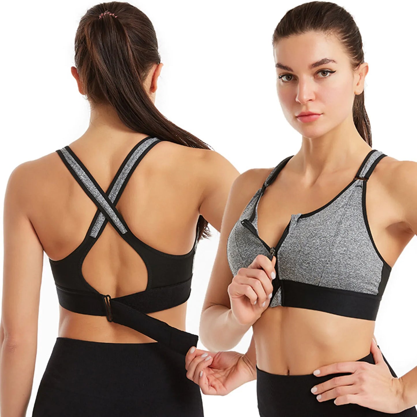 Amenda - Brassière de sport à fermeture éclair