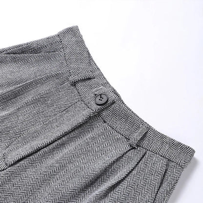 Maëlyse - Ensemble Trois Pièces Power Elegance Coupe Tailleur Blazer, Top Corset Zippé et Pantalon Taille Haute