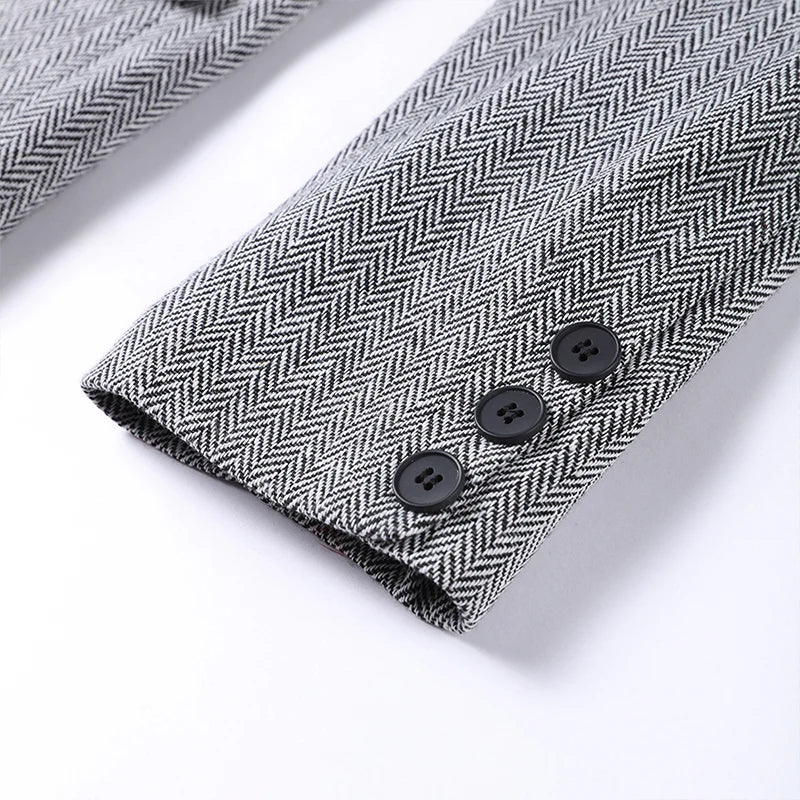 Maëlyse - Ensemble Trois Pièces Power Elegance Coupe Tailleur Blazer, Top Corset Zippé et Pantalon Taille Haute