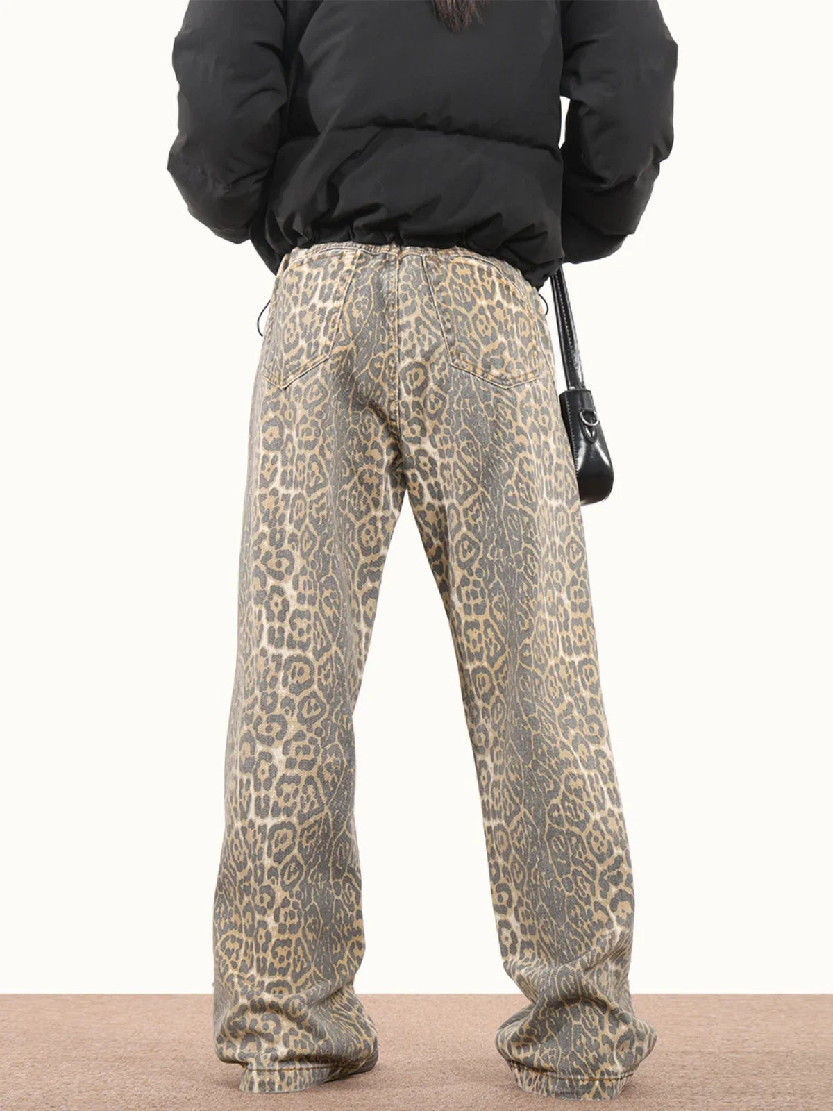 Liam – Pantalon large à imprimé léopard