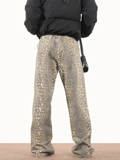 Liam – Pantalon large à imprimé léopard