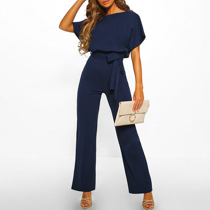 Olivia - Combinaison à Pantalon Large avec Ceinture