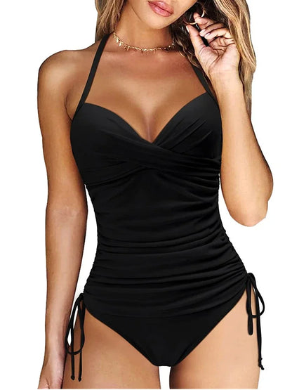 Sophia - Maillot de bain à col halter froncé