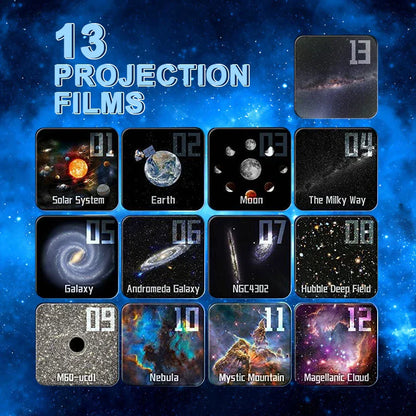 Lampe de Projecteur de Planétarium Galaxy 13-en-1 pour une Lumière Nocturne Atmosphérique