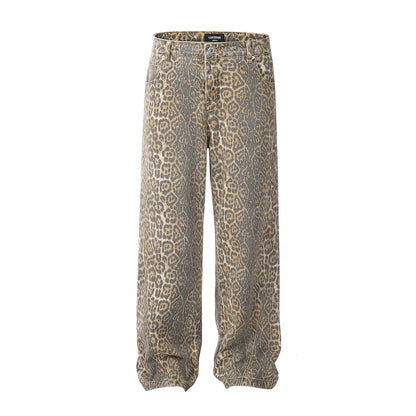 Liam – Pantalon large à imprimé léopard