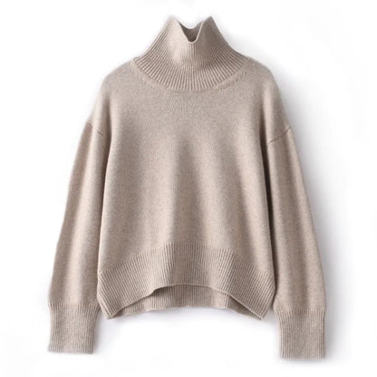 Clairette - Pull col roulé en cachemire de luxe