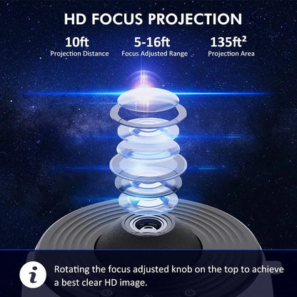 Lampe de Projecteur de Planétarium Galaxy 13-en-1 pour une Lumière Nocturne Atmosphérique