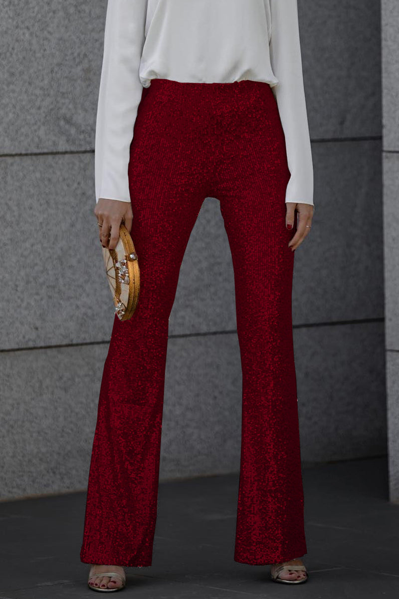 Orianne - Pantalon Évasé Scintillant