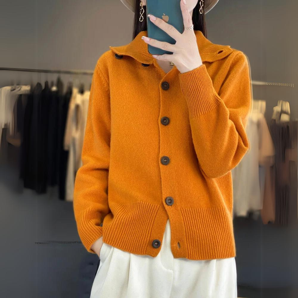 Emely - Cardigan Basique en 100% Laine Mérinos
