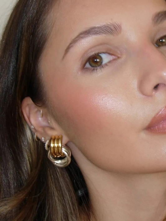 Isolde - Boucles d'Oreilles Statement Tordues Or-Argent