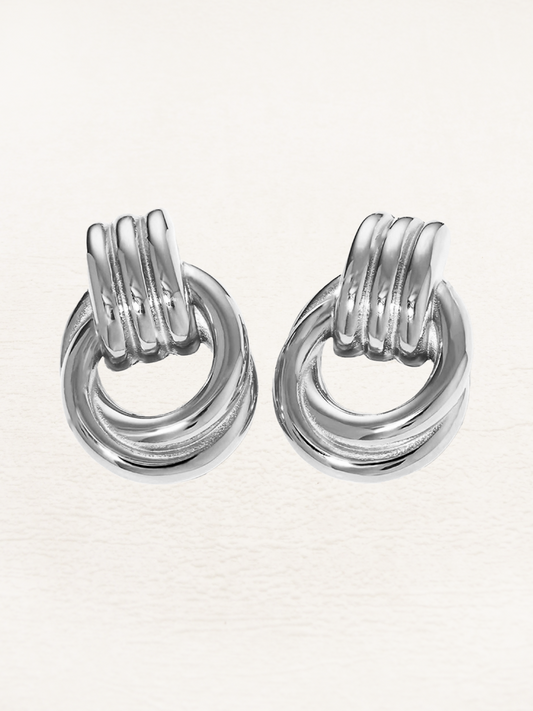 Zélie - Boucles d'oreilles Statement Tordues en Argent