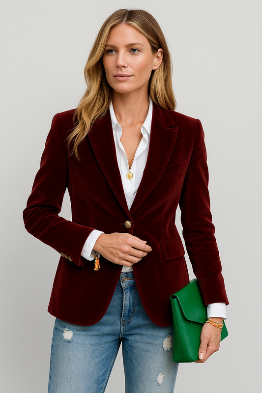 Manon - Blazer Élégant en Velours de Haute Qualité