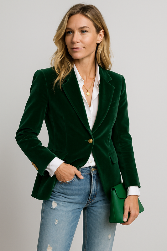 Manon - Blazer Élégant en Velours de Haute Qualité