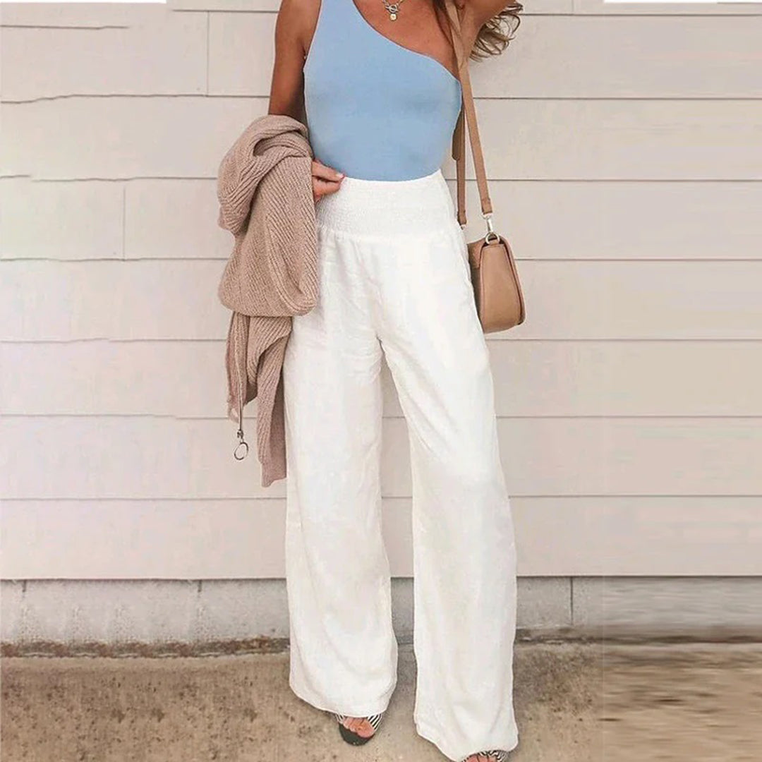 Maëlle - Pantalon Taille Haute à Jambes Évasées