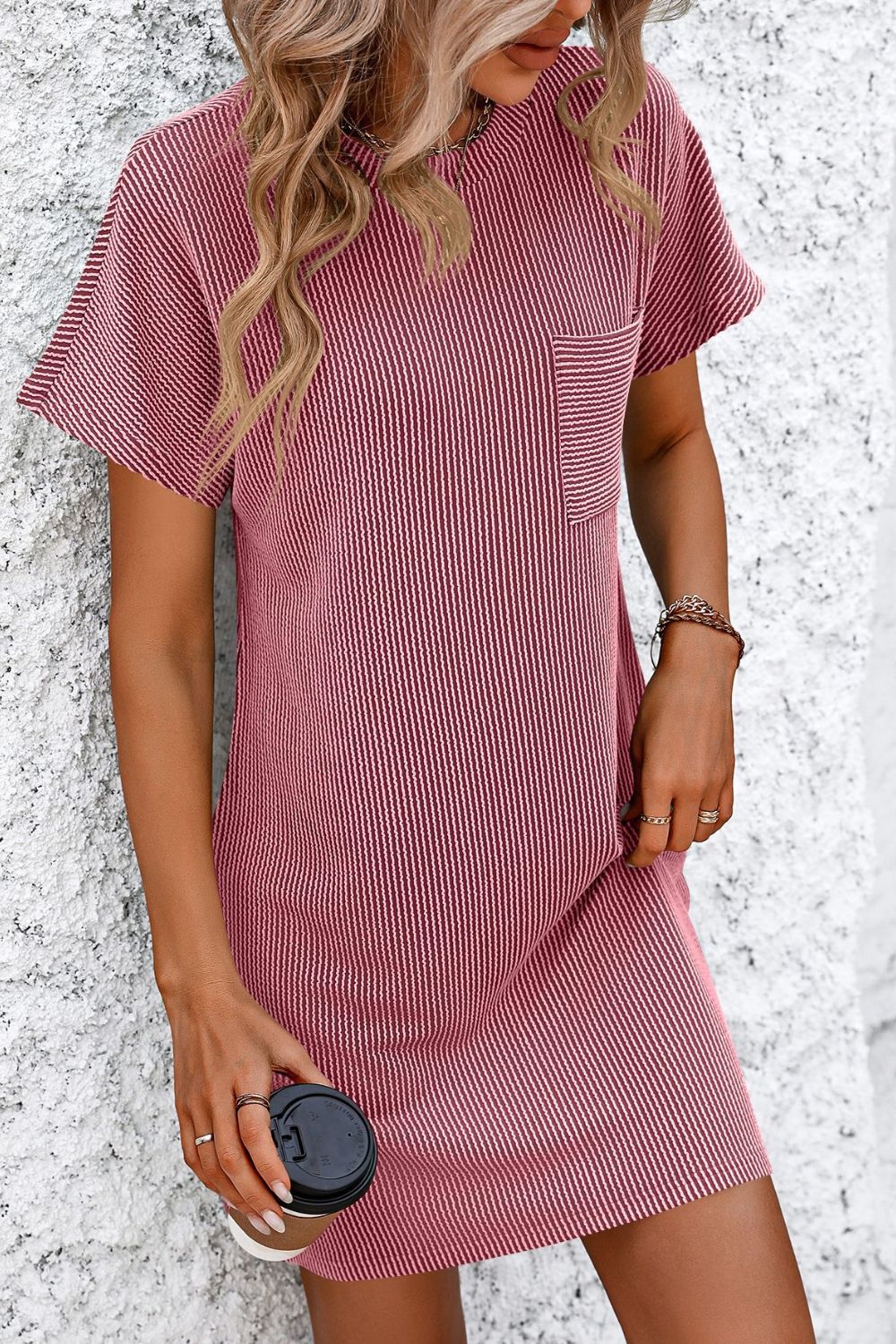 Megan – Robe Mini T-shirt à Manches Courtes