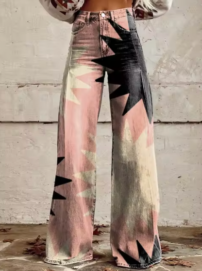 Camille – Pantalon Large avec Imprimé Coloré