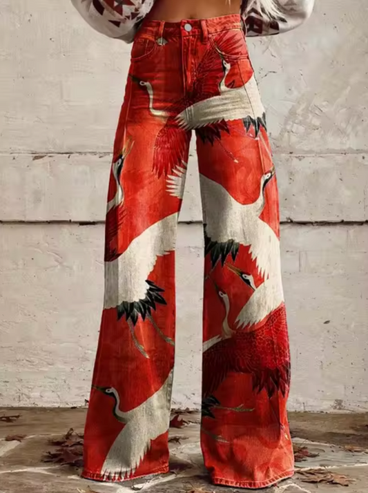 Camille – Pantalon Large avec Imprimé Coloré