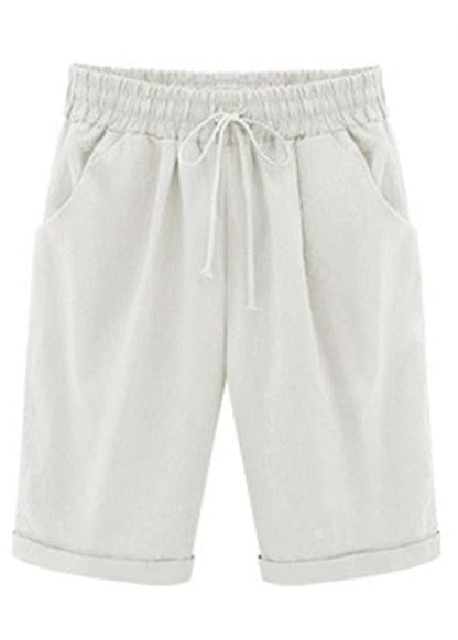 Zoe - Pantalon court en coton décontracté pour femme idéal pour l'été et les vacances avec poches et cordon