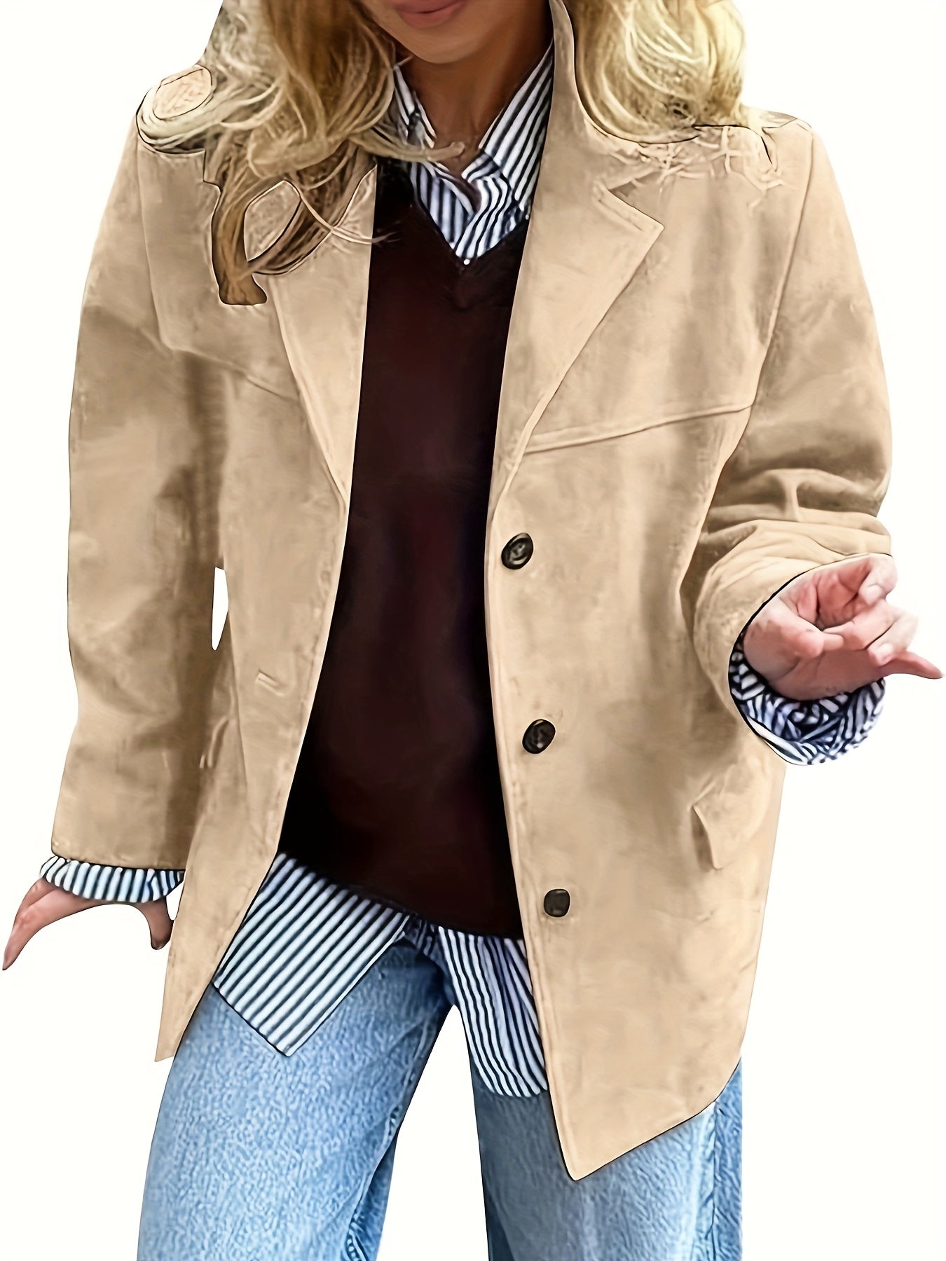 Lyra - Veste Classique Vintage en Daim