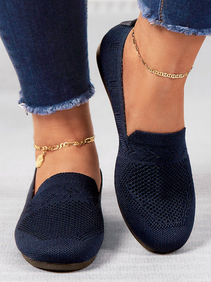 Olivia - Sandales en Maille Ademend Mocassins à Semelle Plate pour l'Été Idéales pour de Longues Promenades