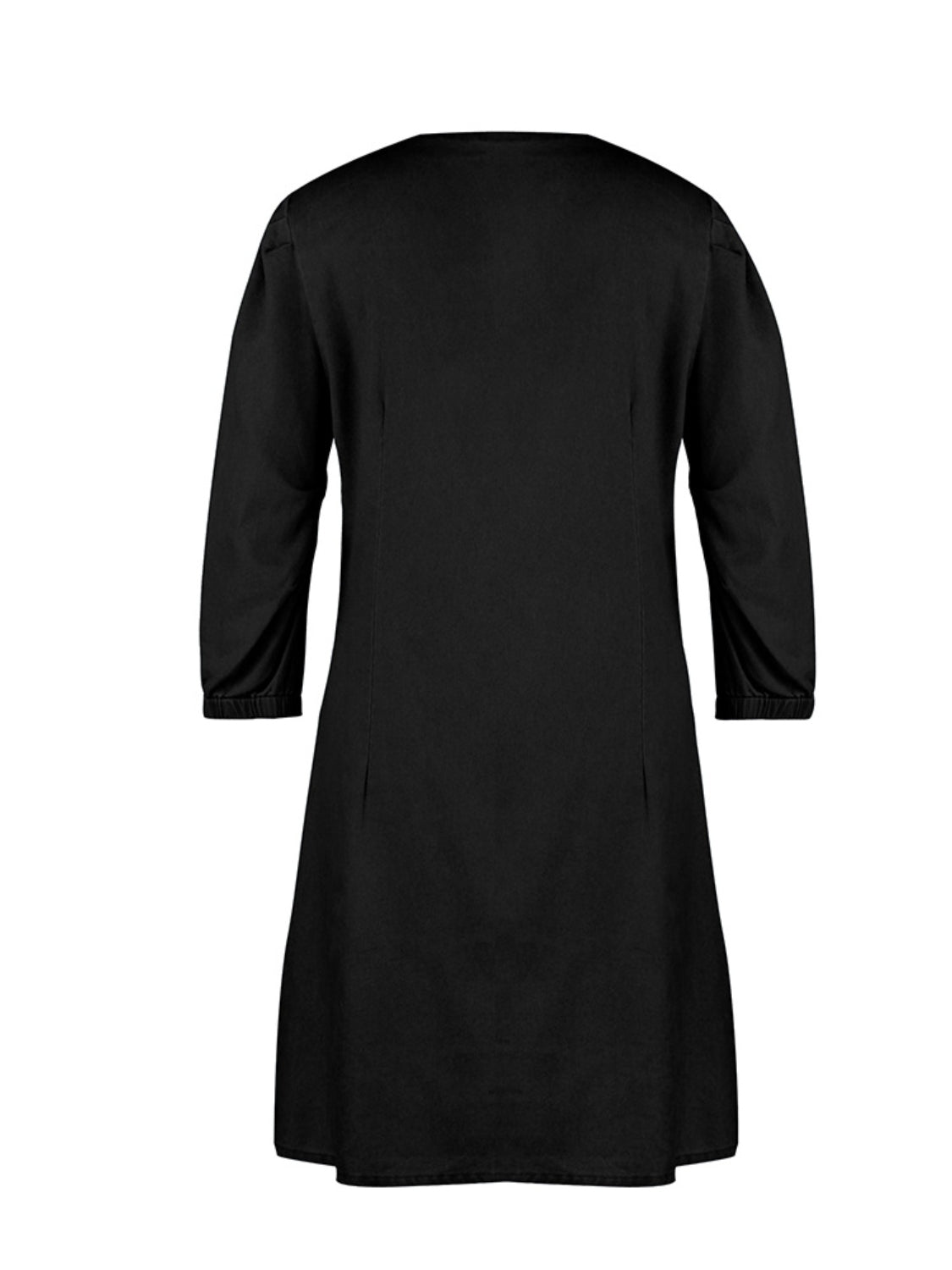 Noémie – Robe Courte en Jean avec Décolleté en V et Manches Mi-Longues
