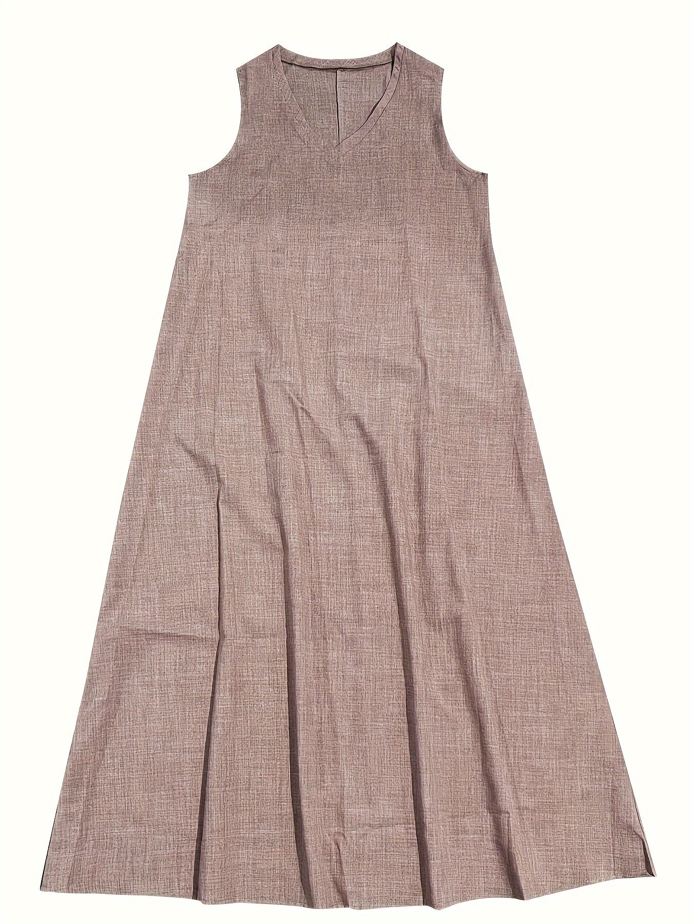 Élodie - Robe Sans Manches en Lin avec Décolleté en V
