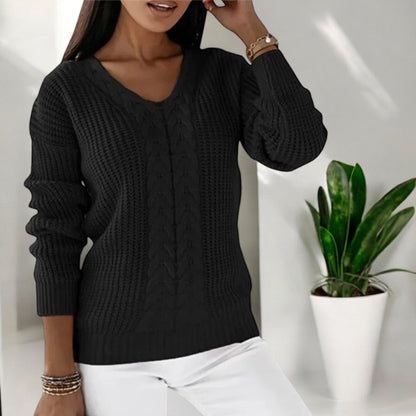 Donatienne - Pull en Tricot avec Motif en Câble