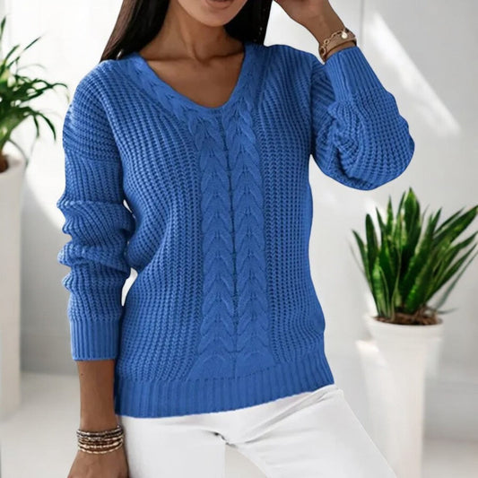 Donatienne - Pull en Tricot avec Motif en Câble