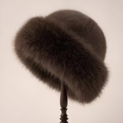 Félicité - Chapeau en Fausse Fourrure Luxueux au Style Vintage