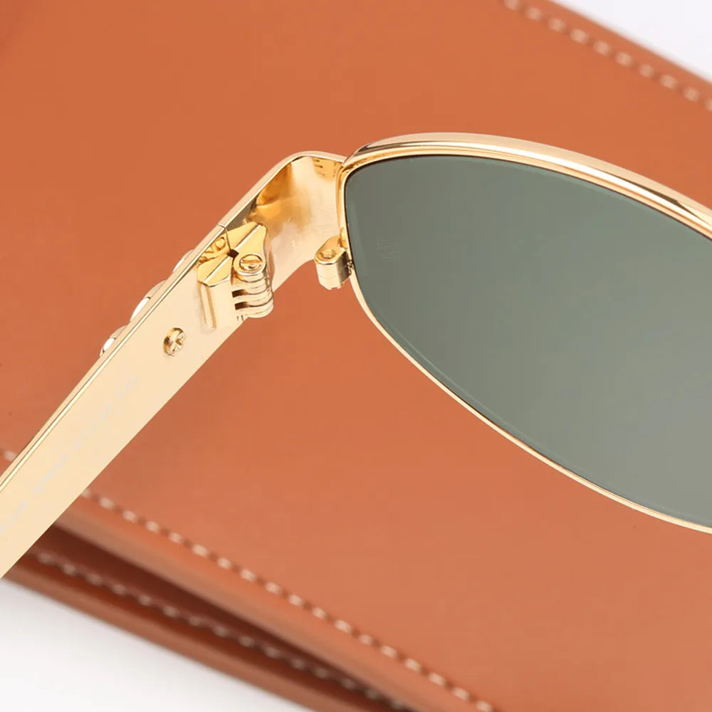 Mia - Lunettes de Soleil Rétro Rondes avec Détails Dorés