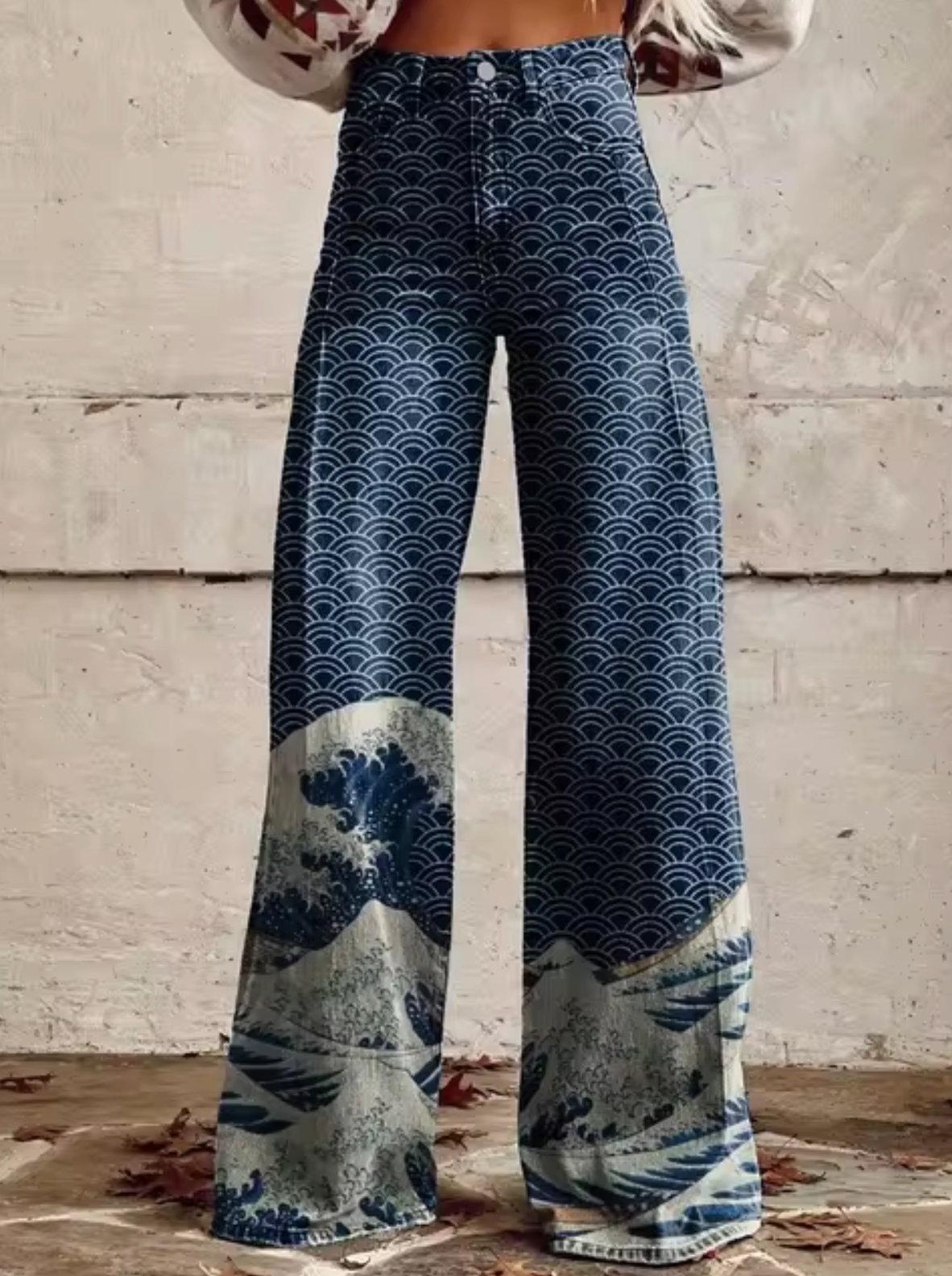Camille – Pantalon Large avec Imprimé Coloré