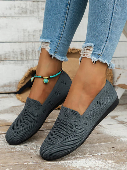 Olivia - Sandales en Maille Ademend Mocassins à Semelle Plate pour l'Été Idéales pour de Longues Promenades