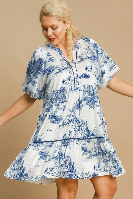 Aveline - Robe tunique bleu français