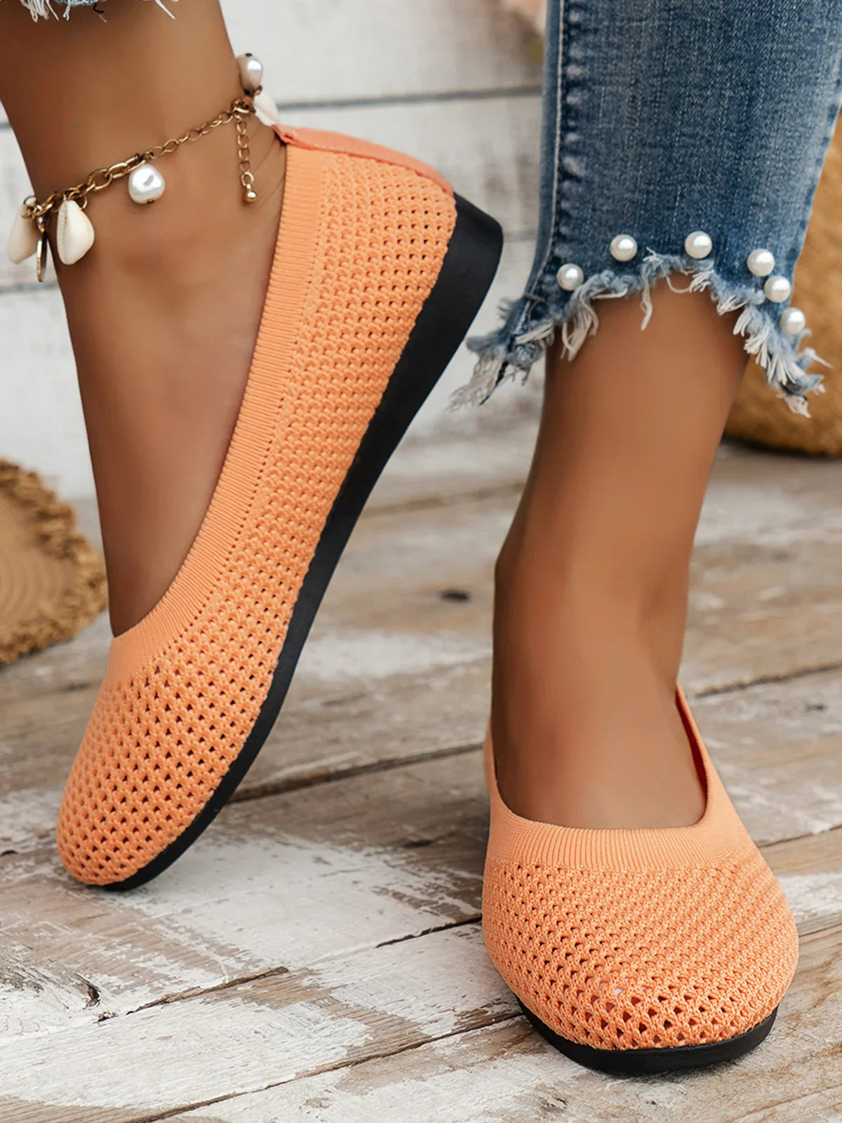Sophia - Ballerines en Tissu Mesh Légères et Respirantes avec Semelle à Soutien Supplémentaire pour l'Été