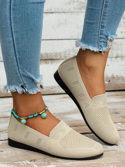 Olivia - Sandales en Maille Ademend Mocassins à Semelle Plate pour l'Été Idéales pour de Longues Promenades
