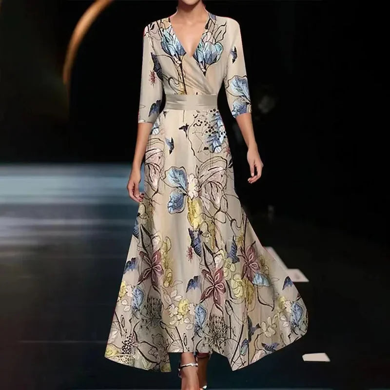 Isabella - Robe Maxi Cache-Cœur Fleurie
