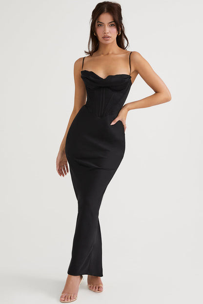 Luna - Robe Maxi Corset en Satin
