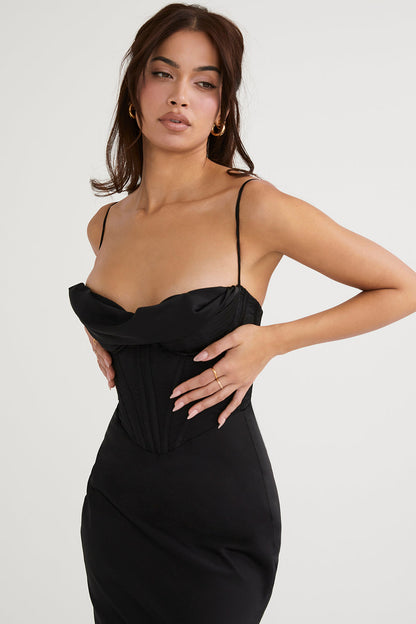 Luna - Robe Maxi Corset en Satin