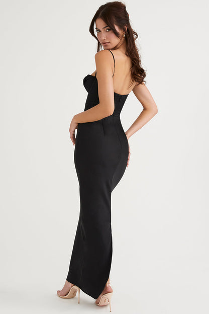 Luna - Robe Maxi Corset en Satin
