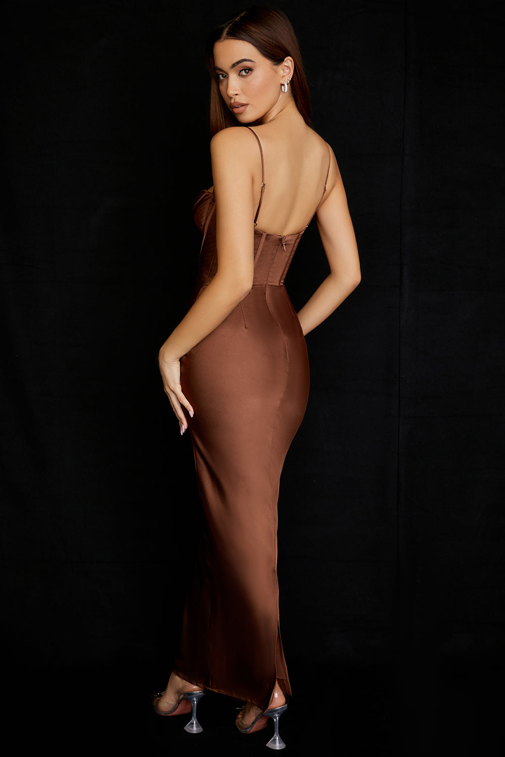 Luna - Robe Maxi Corset en Satin