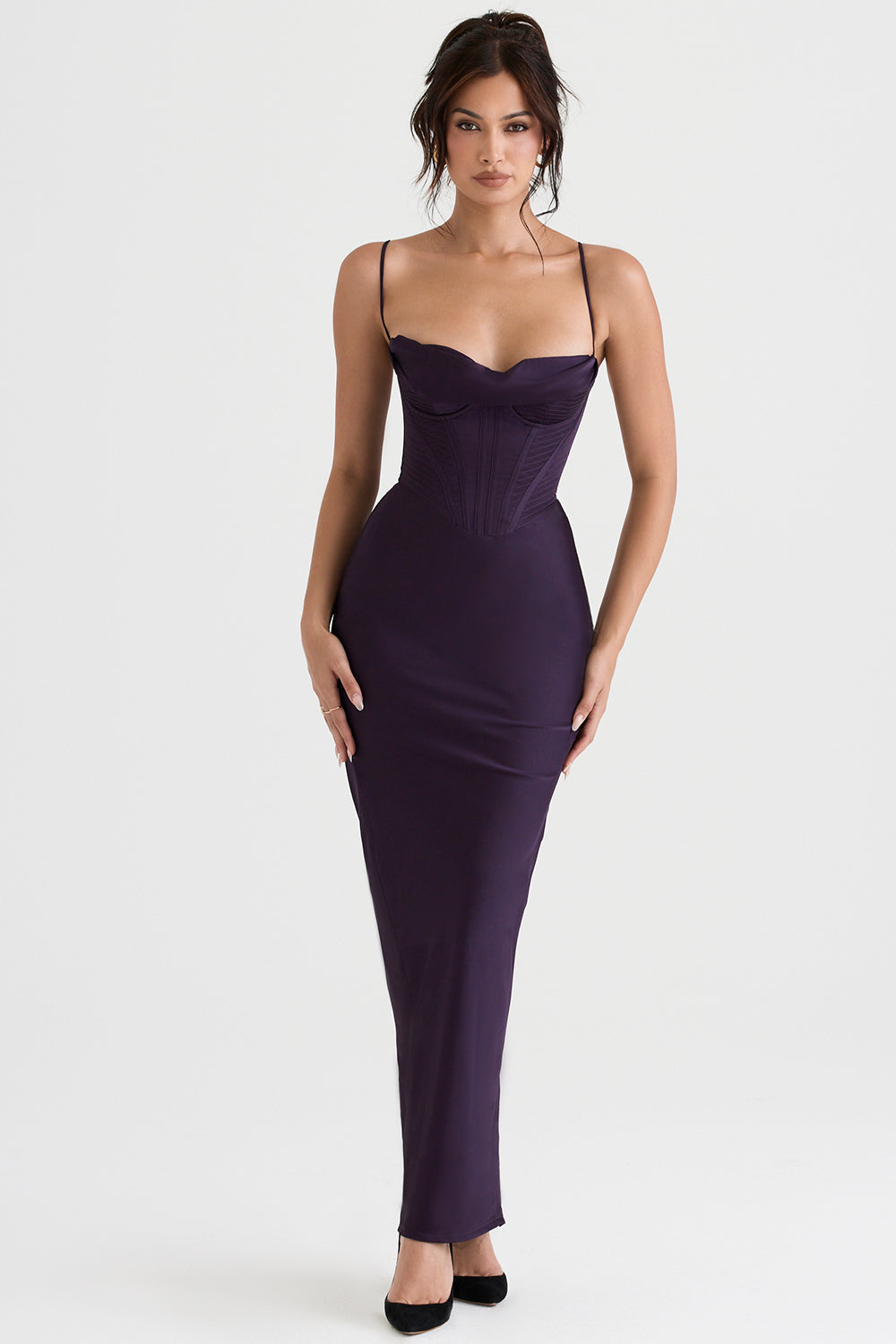 Luna - Robe Maxi Corset en Satin