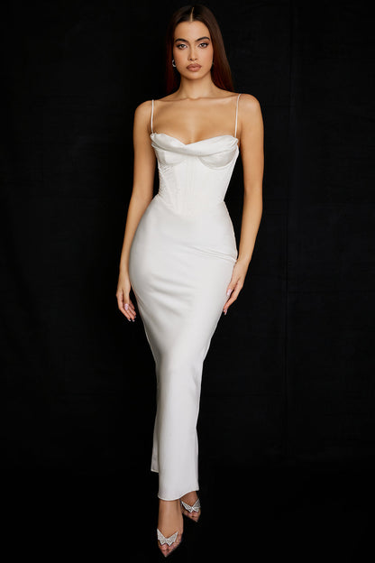 Luna - Robe Maxi Corset en Satin