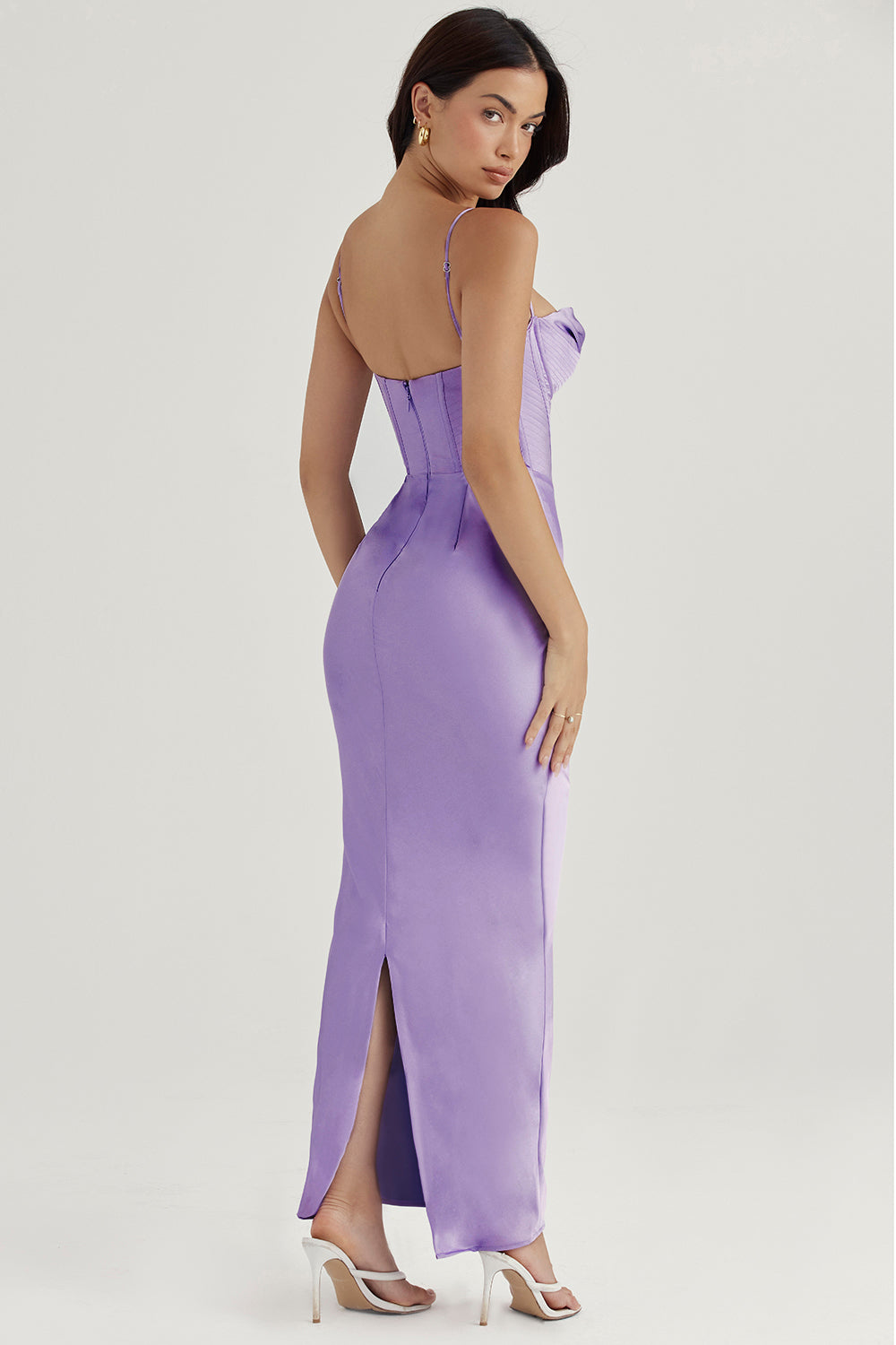 Luna - Robe Maxi Corset en Satin